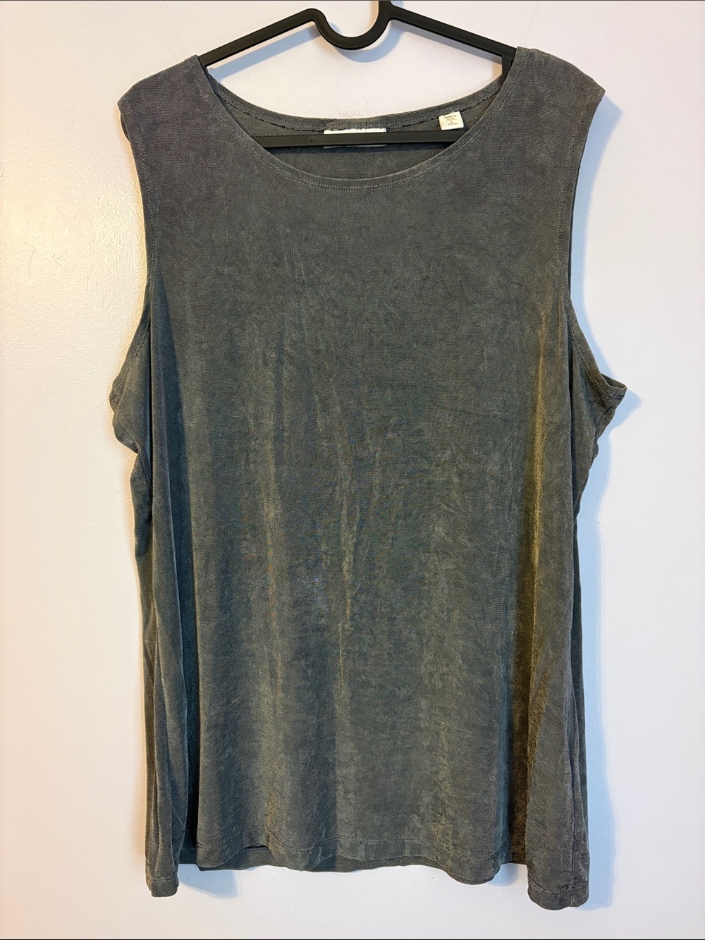 Coldwater Creek Gray Silver Slinky Material Vintage Sleeveless Top size L (14/16